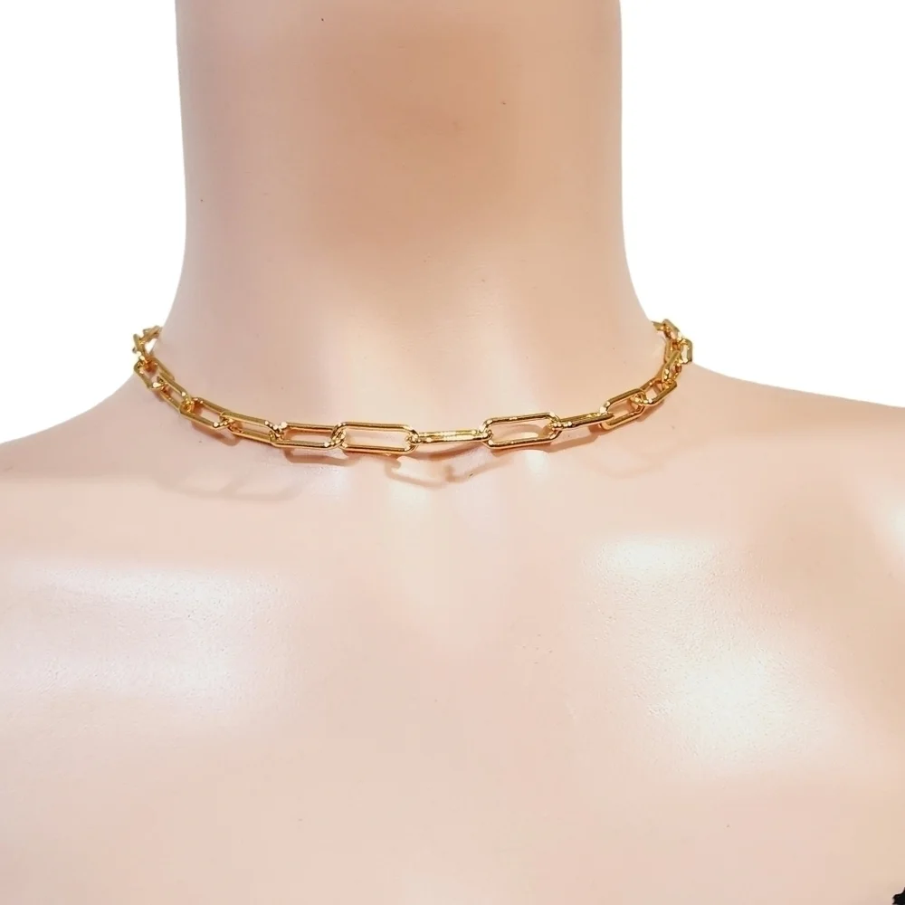 NEW House of Harlow 18kt gold plated paper clip necklace - Picture 2 of 8